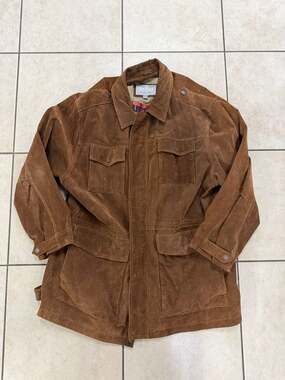 Wilsons Leather M. Julian Men's Brown Suede Safari Military Field Jacket Che Gue
